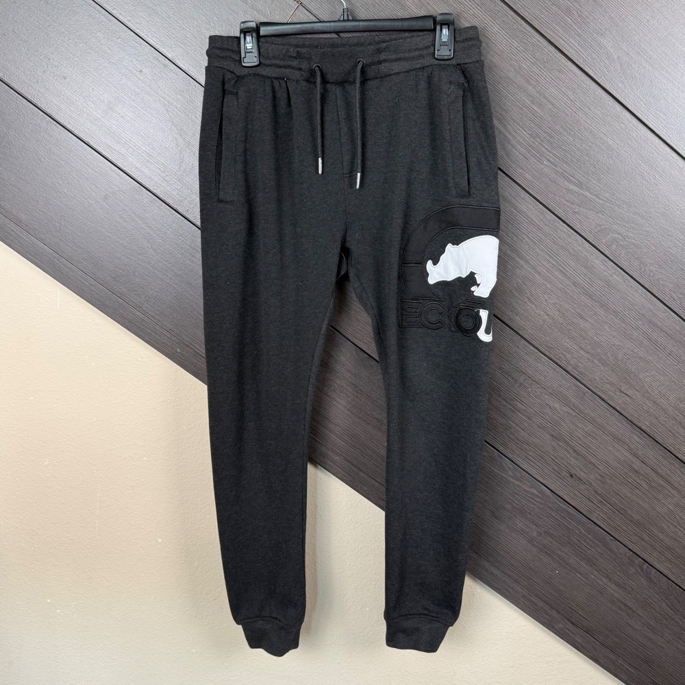 Ecko Unltd Men's Small Charcoal Logo Jogger Sweatpants Hip Hop Streetwear Y2K
